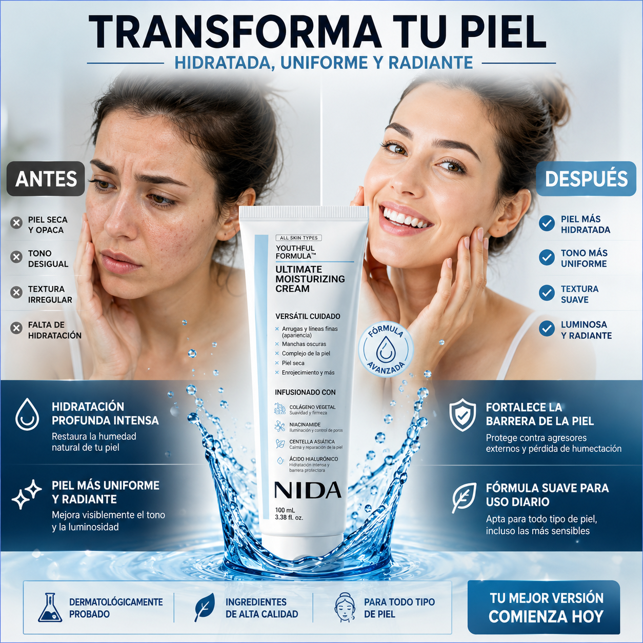 NIDA - TRANSFORMA TU PIEL DESDE LA PRIMERA APLICACIÓN 💧✨