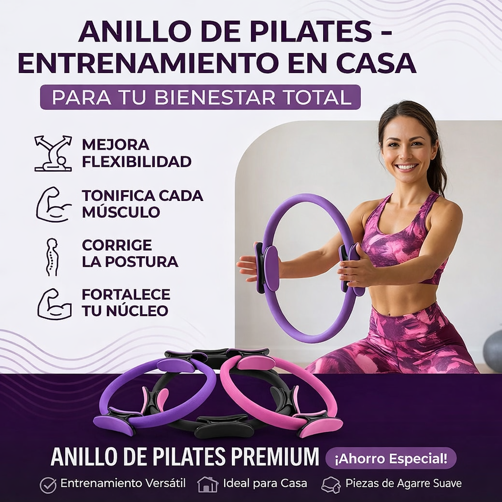 Aro de Pilates – Tonifica Abdomen, Brazos y Piernas con Entrenamiento en Casa
