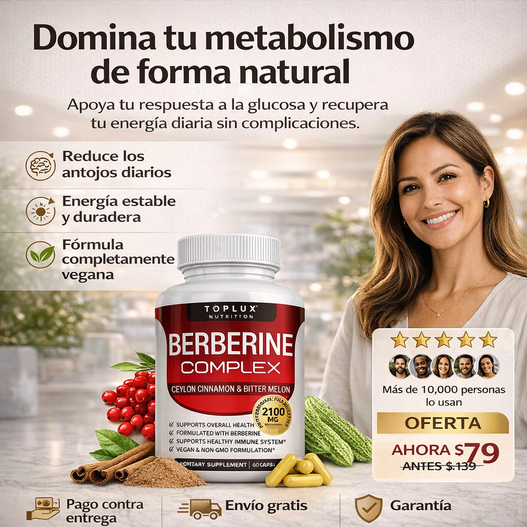 Berberine Complex: menos antojos, más energía y mejor metabolismo