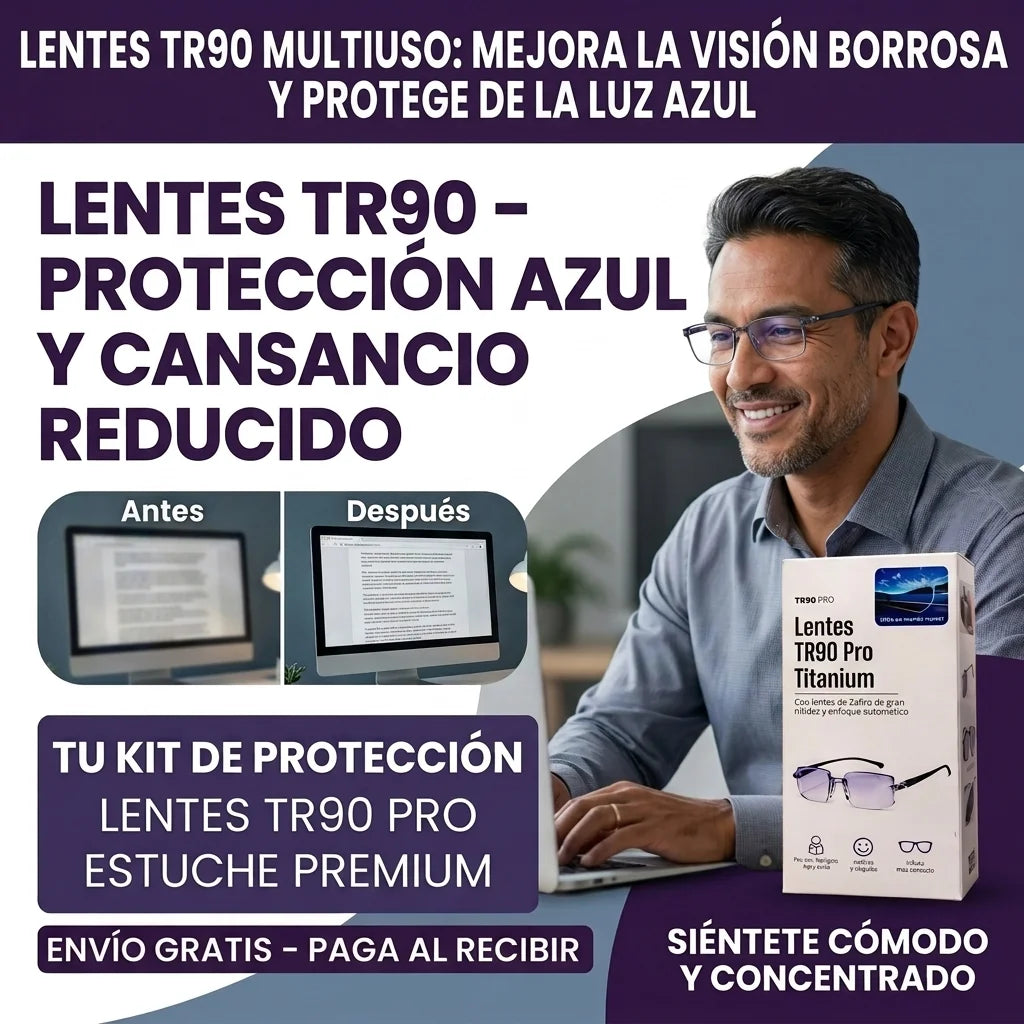 Lentes TR90 Multiuso – Mejora la Visión Borrosa y Protege de la Luz Azul