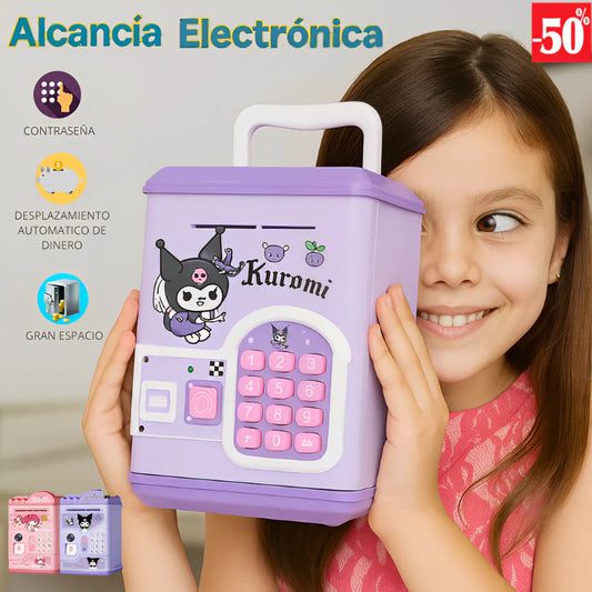 Alcancía Electrónica Kuromi Con Clave y Huella - Billetes/monedas