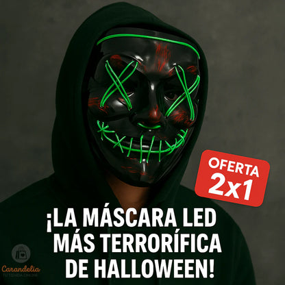 OFERTA 2X1 🪓MÁSCARA LUZ NEÓN LED🎃 LA PURGA 💀