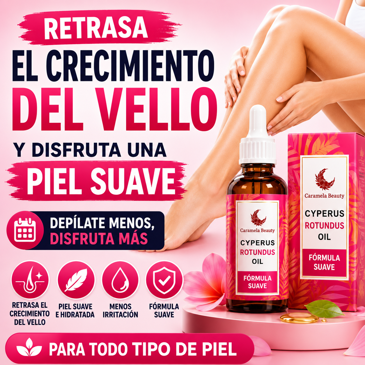 Cyperus Rotundus Oil - retrasar el crecimiento del vello