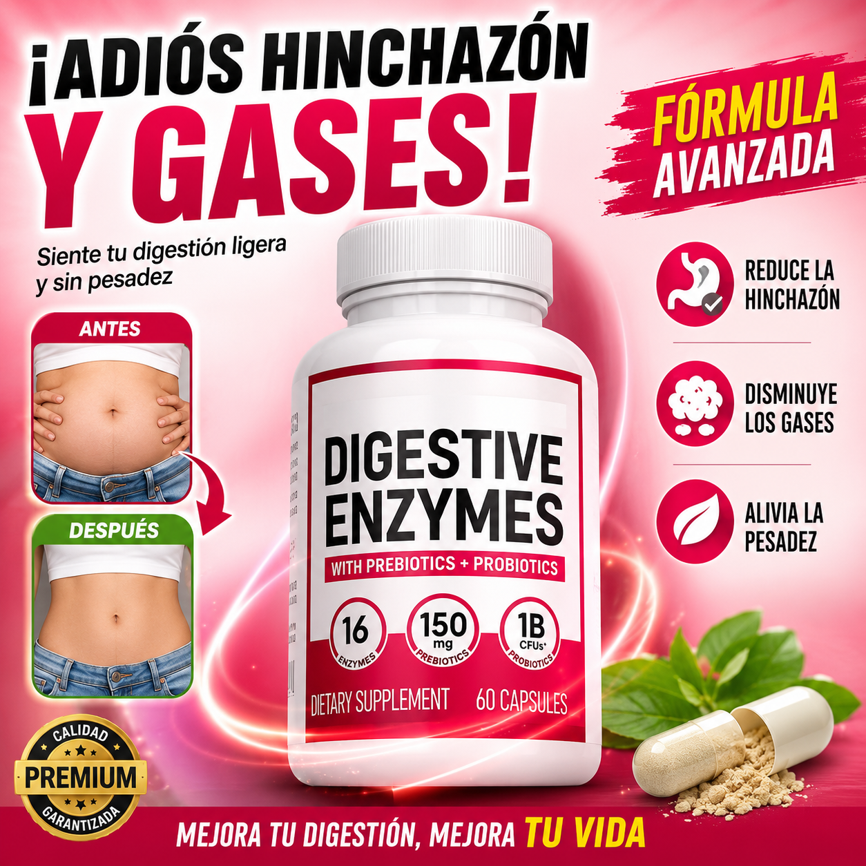 Di Adiós a la Hinchazón, los Gases y la Pesadez Después de Comer