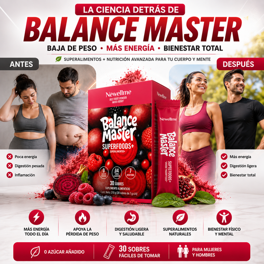 Newellme Balance Master - 30 sobres - MÁS ENERGÍA, MENOS PESO, MEJOR BIENESTAR