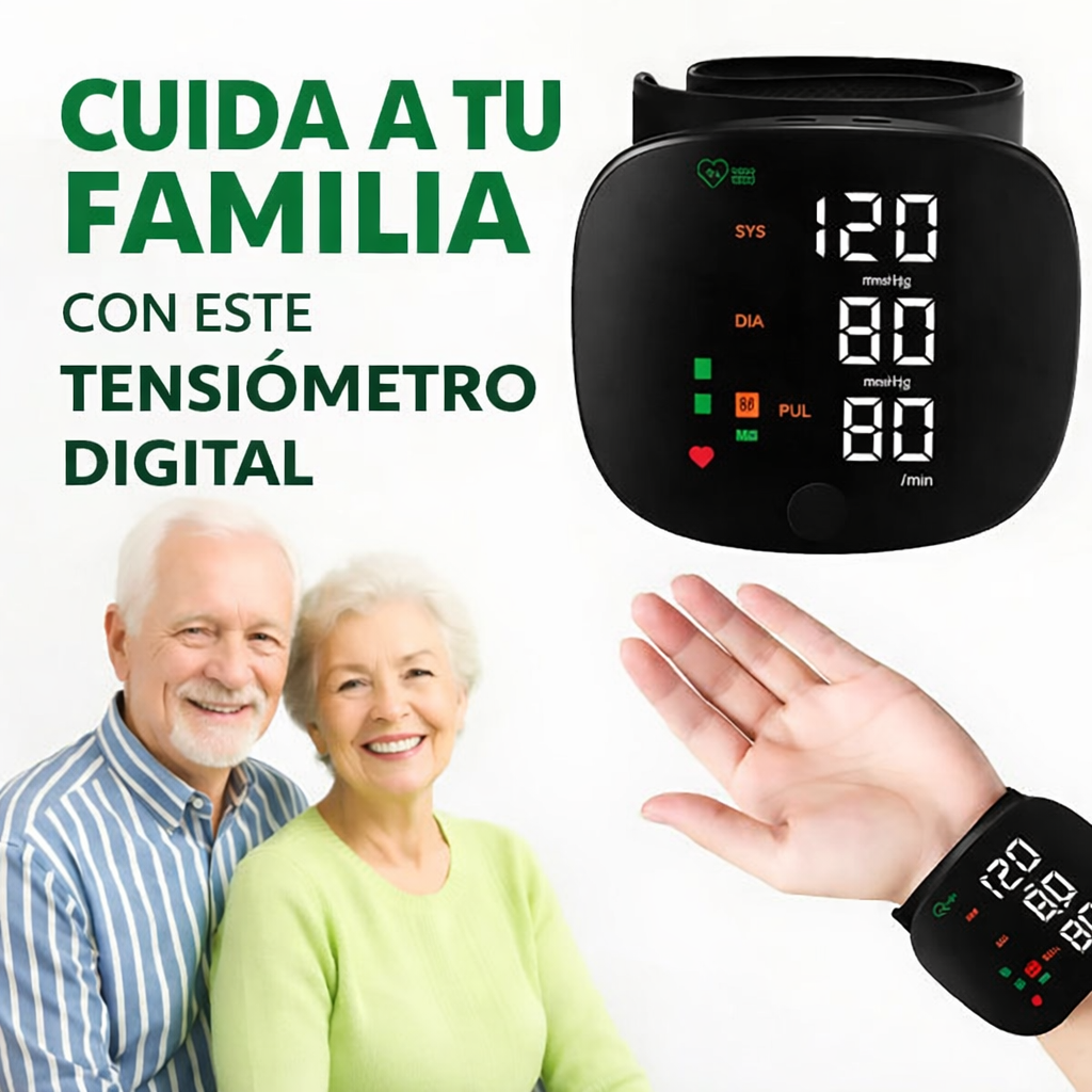 Tensiómetro Digital de Muñeca para Control Preciso de la Presión Arterial y voz en español