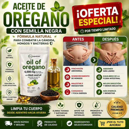 Aceite de orégano - ¿Hinchazón, Malestar o Candidiasis? Descubre la Solución Natural