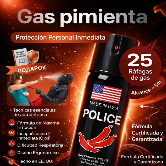 Gas pimienta-  Protección Personal Inmediata , Seguridad en Todo Momento