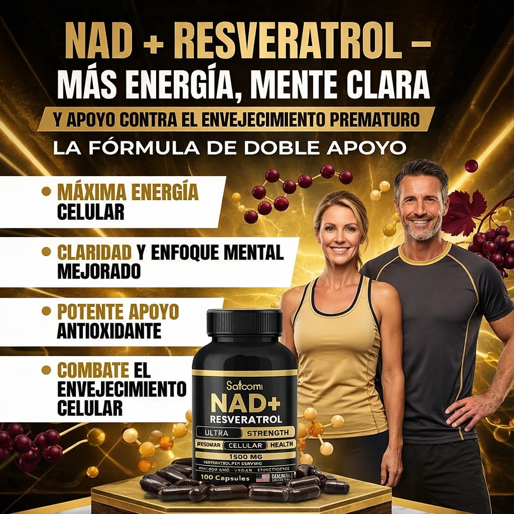 NAD + Resveratrol –  Más Energía, Mente Clara y Apoyo Contra el Envejecimiento Prematuro