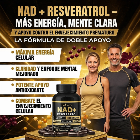 NAD + Resveratrol –  Más Energía, Mente Clara y Apoyo Contra el Envejecimiento Prematuro