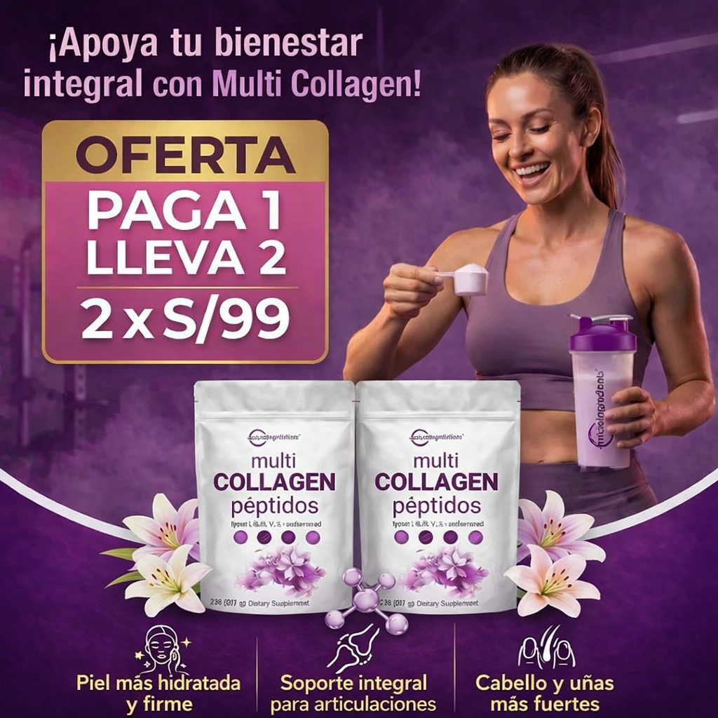 Oferta 2x1 multicollagen peptides, soporte integral para articulaciones