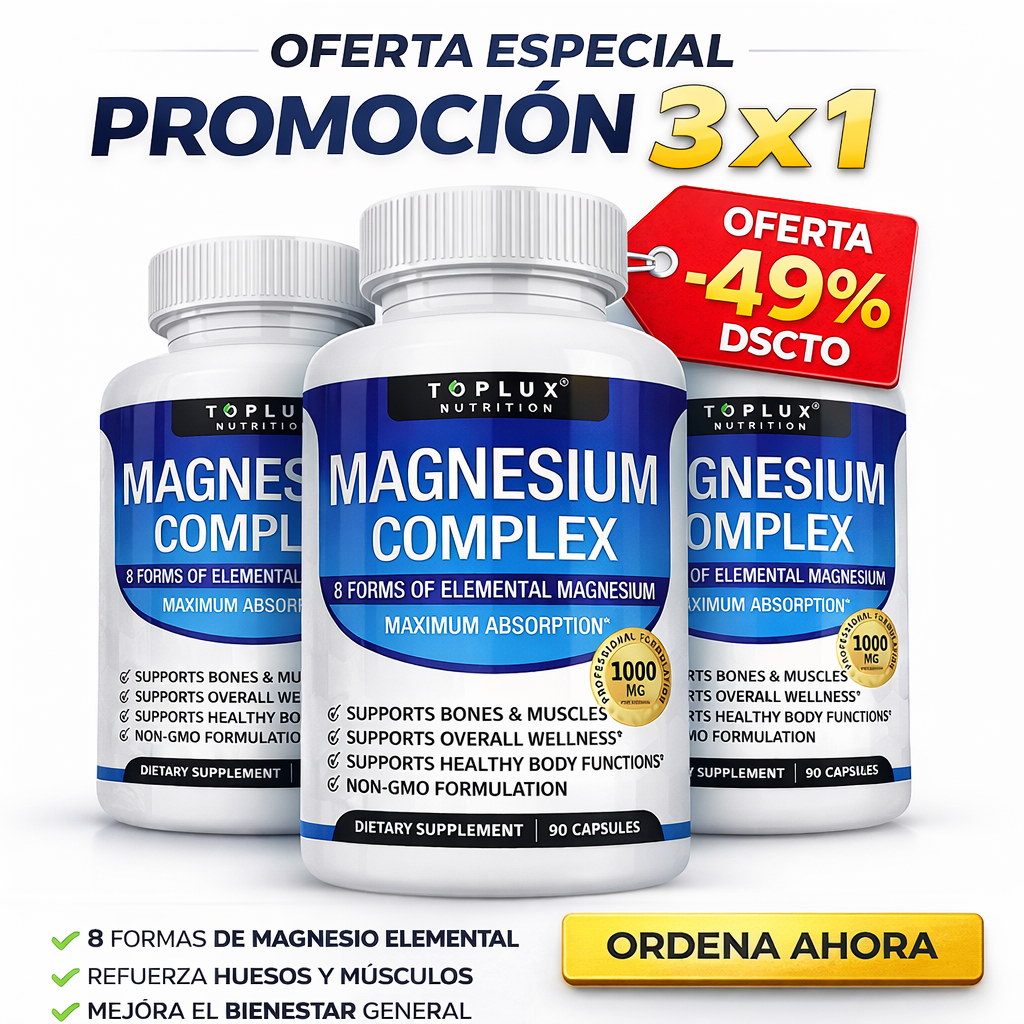 OFERTA 3X1 Magnesium Complex SOLO POR HOY (99.90) – Apoyo Natural para tu Peso y Bienestar (90 CAPSULAS)