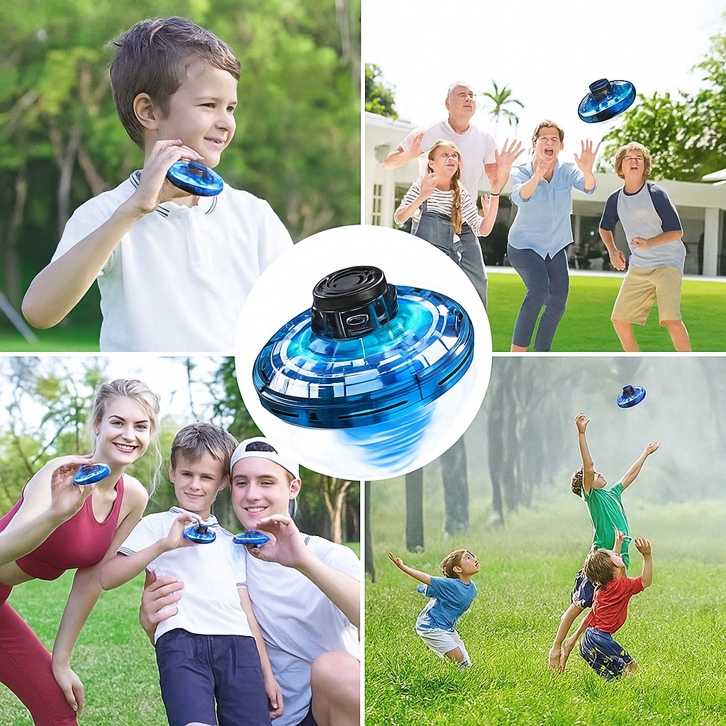 Mini dron OVNI Flying Spinner | 🎁Un regalo que ilumina la sonrisa de tus Hijos 🛸