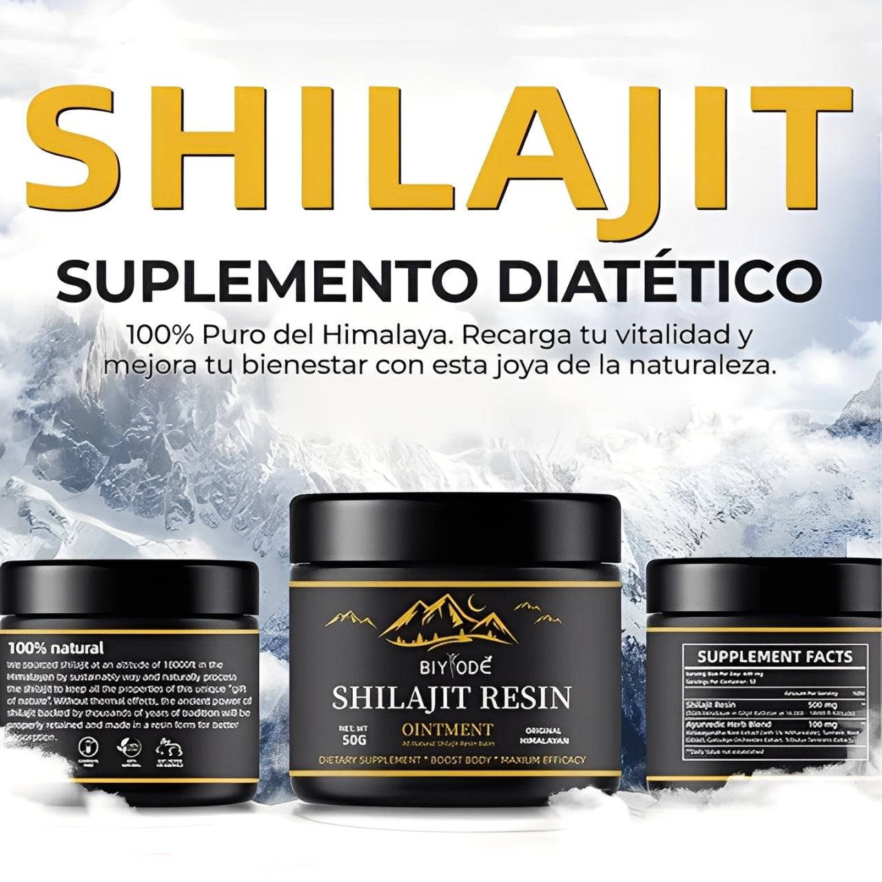 Shilajit Puro del Himalaya Con Ashwagandha,Black Musli y Gokshura,Vitalidad, Deseo y Rendimiento Total 🔥💪