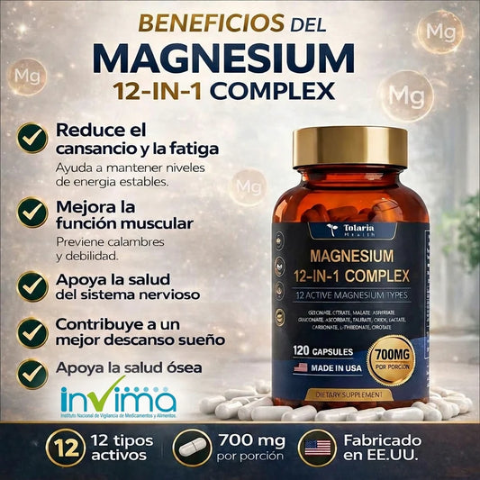 MAGNESIO 12 en 1 COMPLEX - Energía, Vitalidad y Control de Peso en un Solo Suplemento 🔥