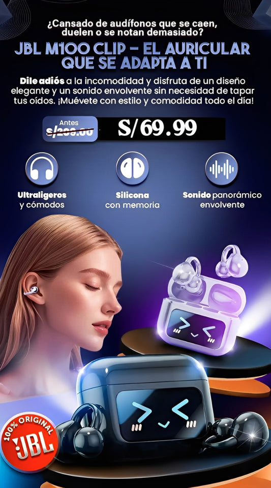 Audífono con clip de oreja M100 ➰