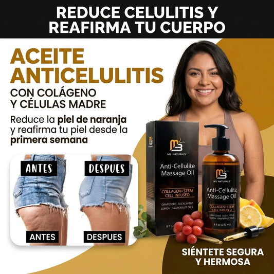 Aceite Anticelulitis:  Reduce la piel de naranja y reafirma tu piel desde la primera semana