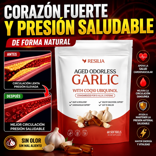 Cápsulas blandas de ajo añejo sin olor - Favorece la vitalidad cardiovascular