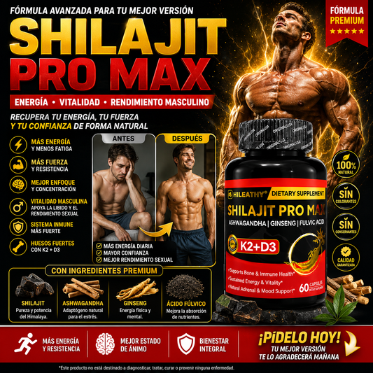 Shilajit Pro Max con vitaminas K2 + D3